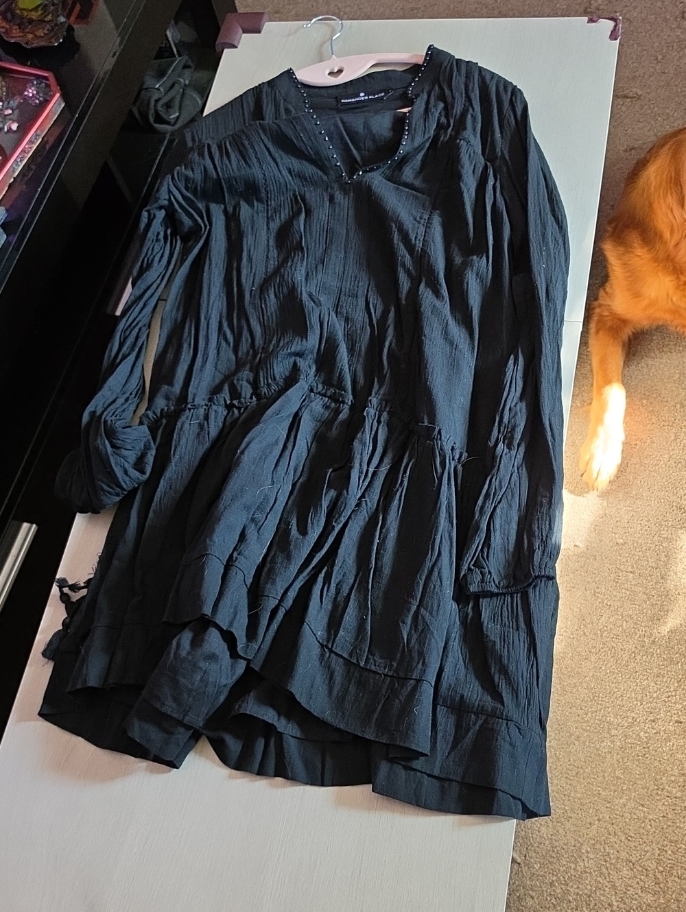 Pomander Place Black Long Sleeve Tiered Dress